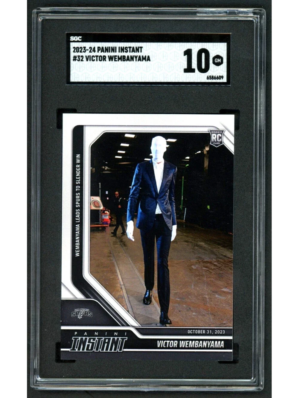 2023-24 Panini Instant #32 Victor Wembanyama Slenderman Rookie (RC) SGC 10